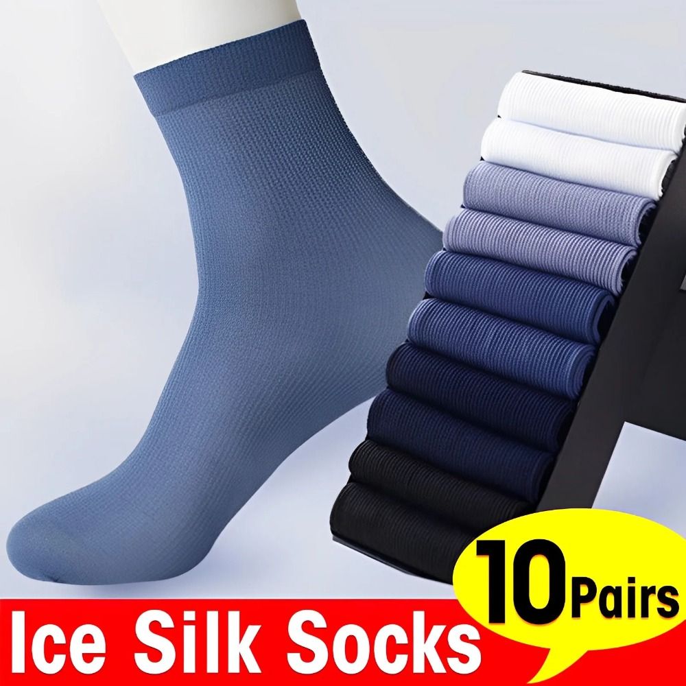 Silk Sock Bamboo - 10 Par Modnych Oddychających Męskich Skarpetek