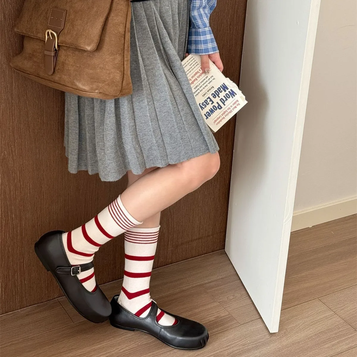 Silk Sock Bamboo - Koreańskie zimowe skarpetki damskie z wełny