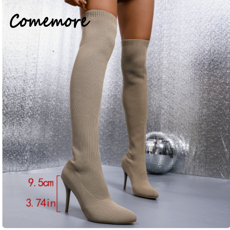 Damskie dzianinowe kozaki za k – Knee High Sock Women recenzja i cena