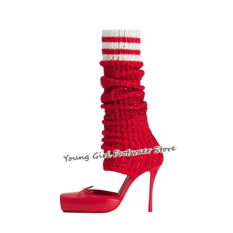 Szpilki z wycięciem na palce,  – Knee High Sock Women recenzja i cena