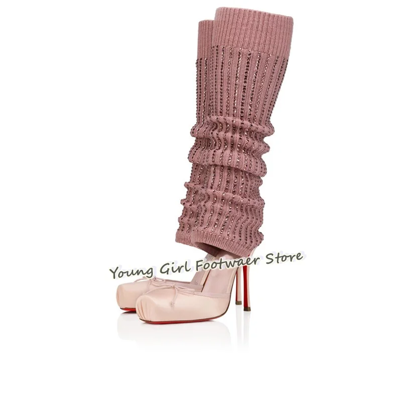 Szpilki z wycięciem na palce,  – Knee High Sock Women recenzja i cena