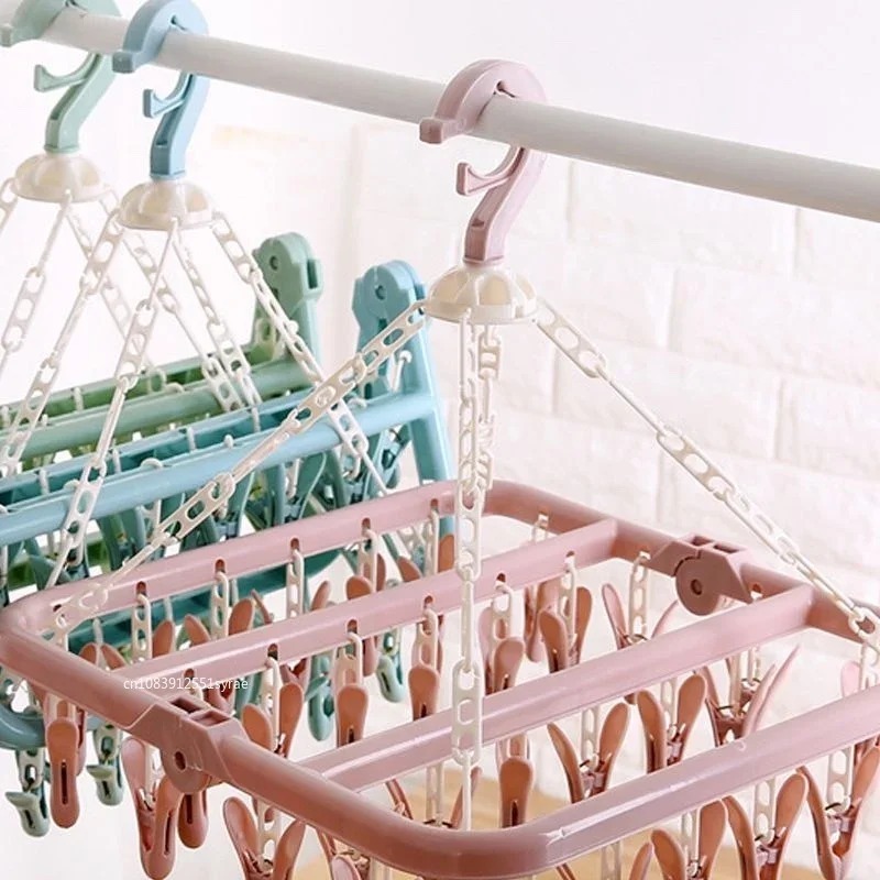 32 Klipsy Składany Wieszak na  – Sock Organizer Tray recenzja i cena