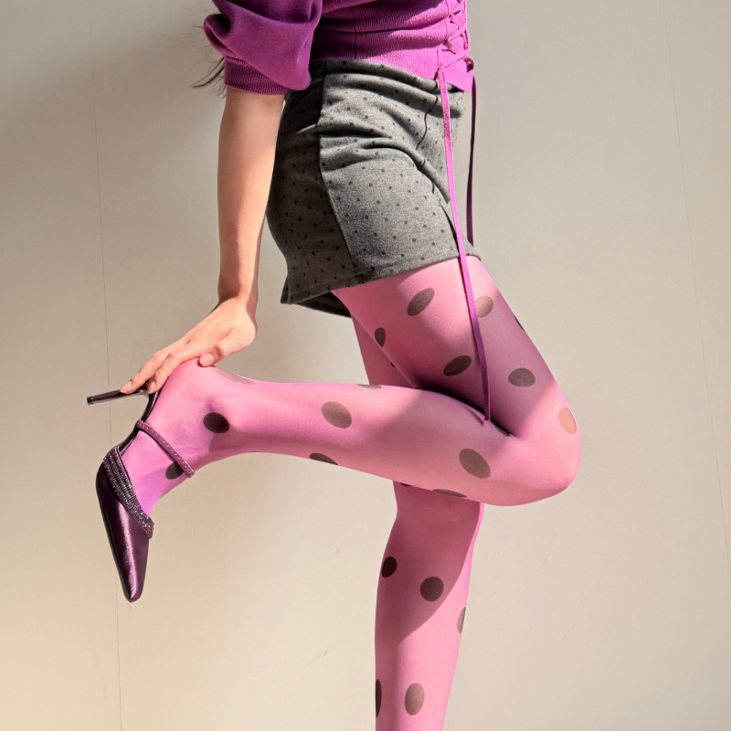 Retro rajstopy damskie w kropk – Tights Pantyhose Sheer recenzja i cena