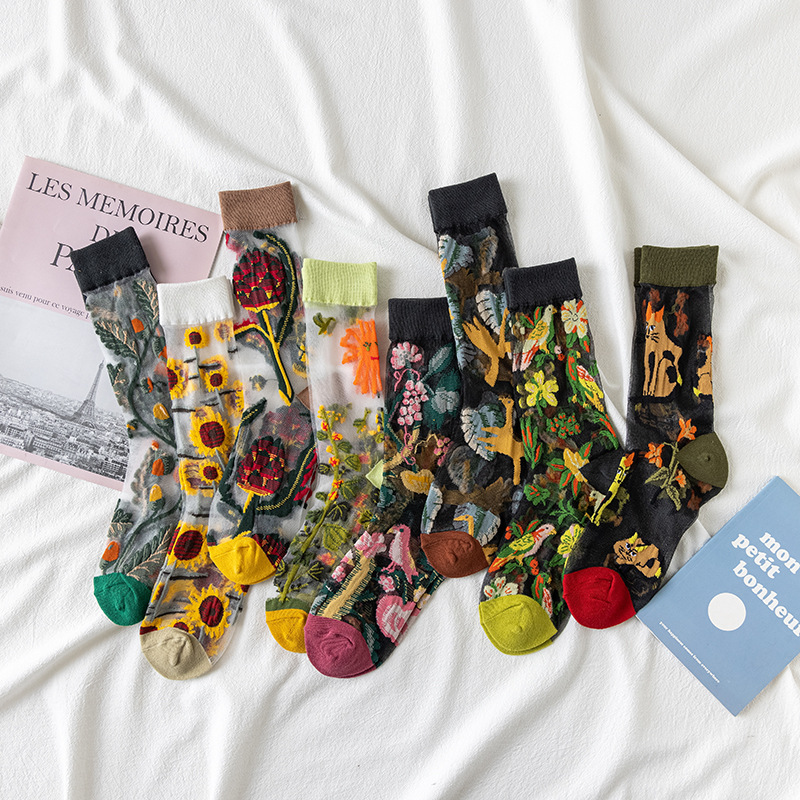 1/4 Pary Retro Kwiatowe Damski – Silk Sock Bamboo recenzja i cena