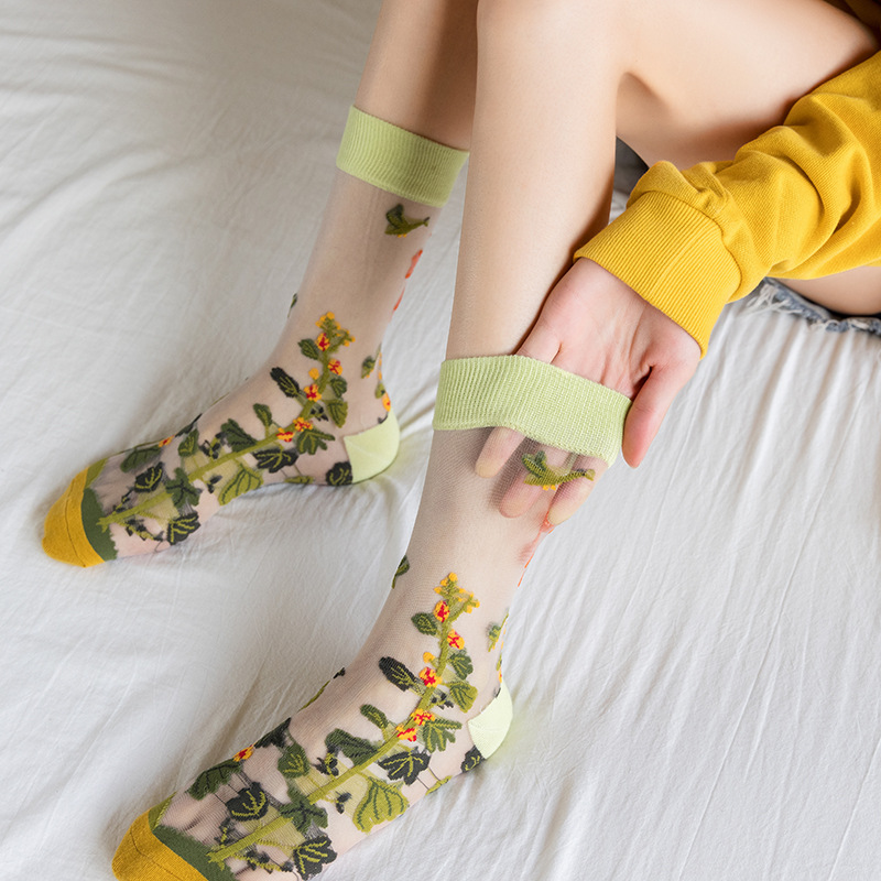 1/4 Pary Retro Kwiatowe Damski – Silk Sock Bamboo recenzja i cena