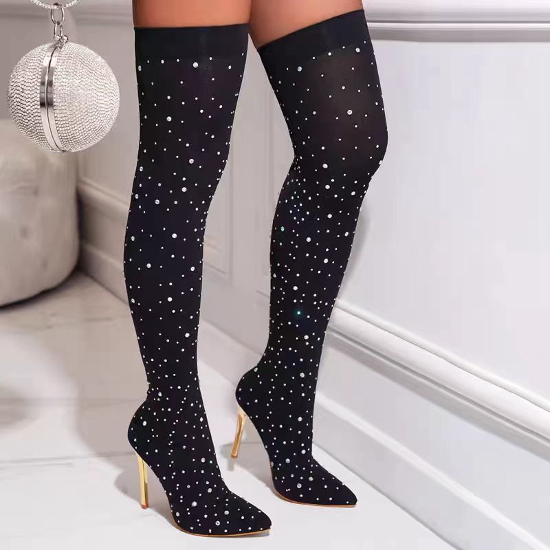Botki damskie na wysokim obcas – Knee High Sock Women recenzja i cena