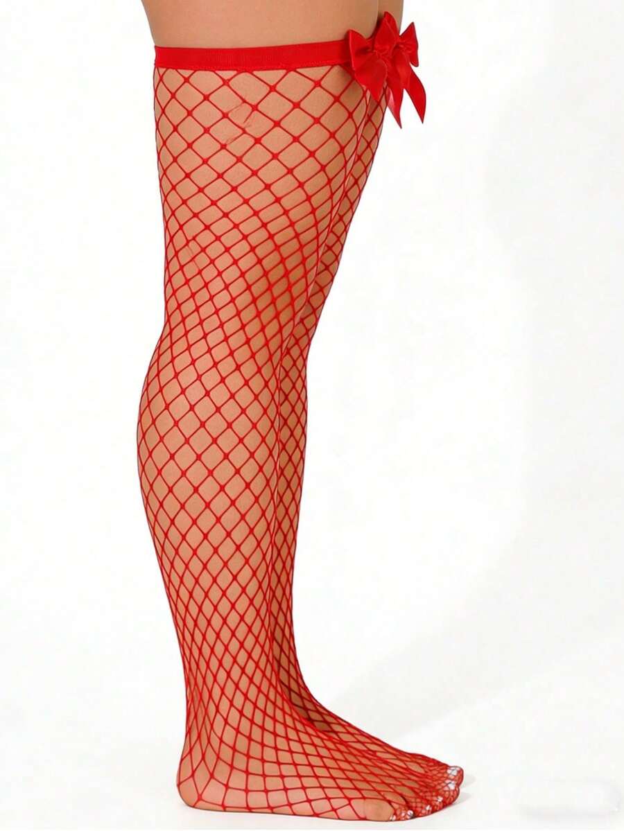 Pończochy kabaretki z kokardką – Fishnet Stocking Women recenzja i cena
